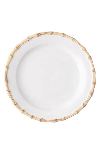 Juliska Bamboo Ceramic Dinner Plate In White