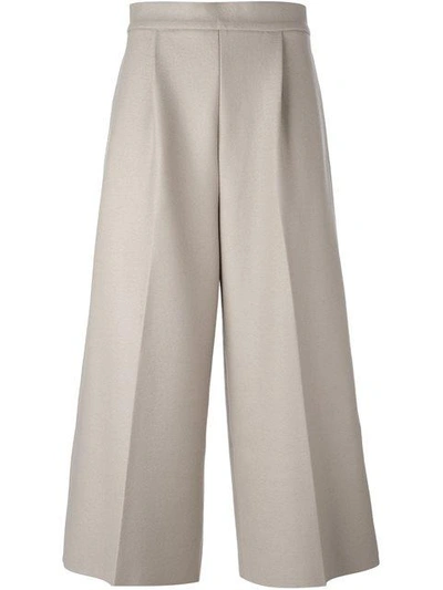 Shop 08sircus Cropped Wide Leg Trousers In Neutrals