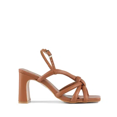 Angel Alarcon Leather-colored Sophie Heeled Sandal