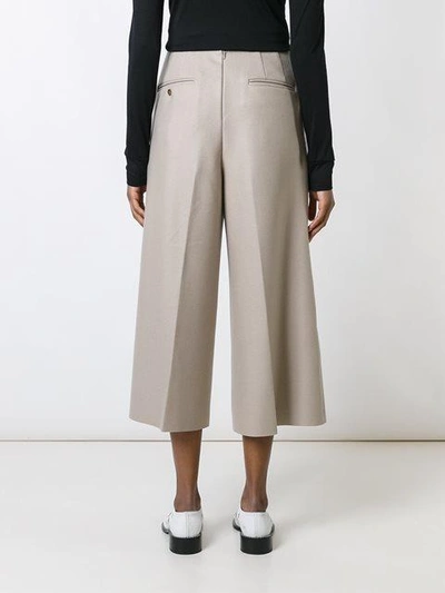 Shop 08sircus Cropped Wide Leg Trousers In Neutrals