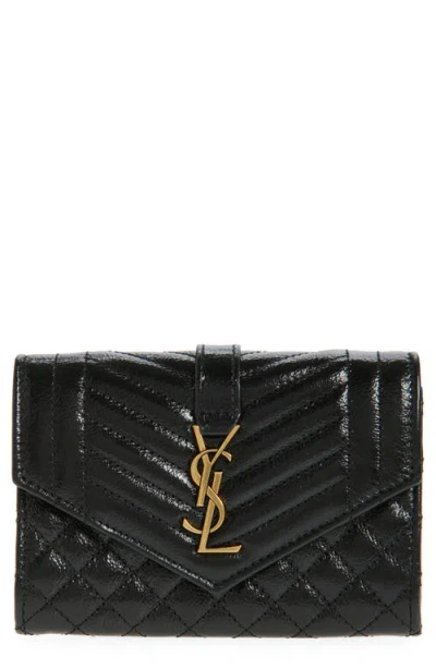 Saint Laurent Cassandre Quilted Leather Envelope Wallet