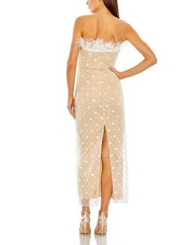 Mac Duggal Floral Embellished Mesh Gown With Blouson Bodice And Fitted Skirt