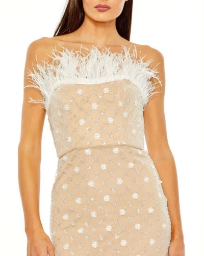 Mac Duggal Floral Embellished Mesh Gown With Blouson Bodice And Fitted Skirt