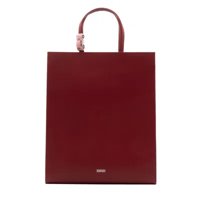 Absurde Women's Pink / Purple Stop Tote Bag In Burgundy Leather