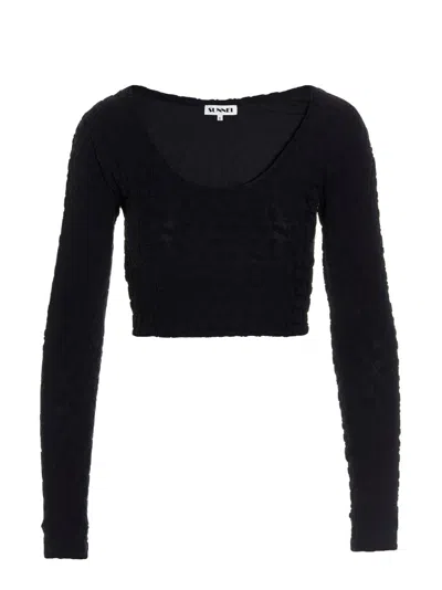 Sunnei Long-sleeved Blouse With Round Neck