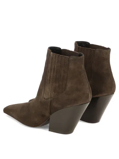 Casadei Anastasia Vulcano Ankle Boots Brown In Brown