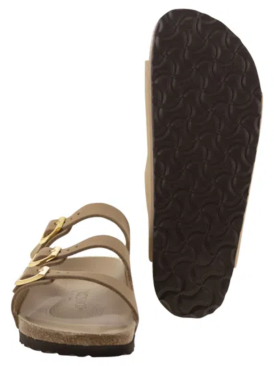 Birkenstock Beige Leather Florida Slippers