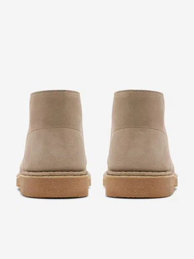Clarks Kids Suede Desert Boots In Neutral