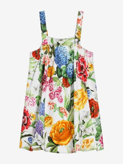 Dolce & Gabbana Girl's Floral-print Pleated Dress