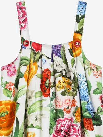 Dolce & Gabbana Girl's Floral-print Pleated Dress