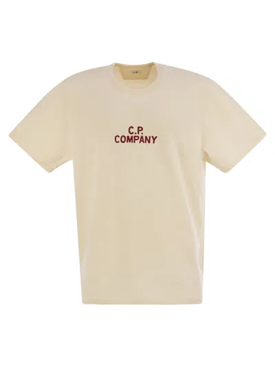 C.p. Company C.p.company Natural Jersey T-shirt With Logo