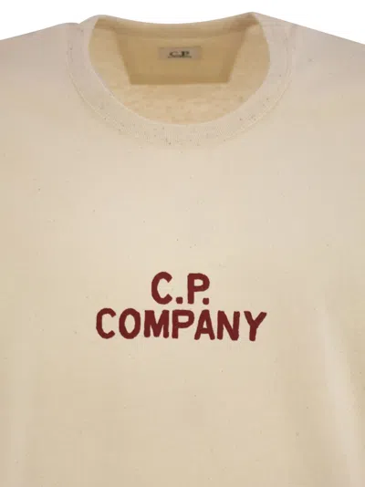 C.p. Company C.p.company Natural Jersey T-shirt With Logo