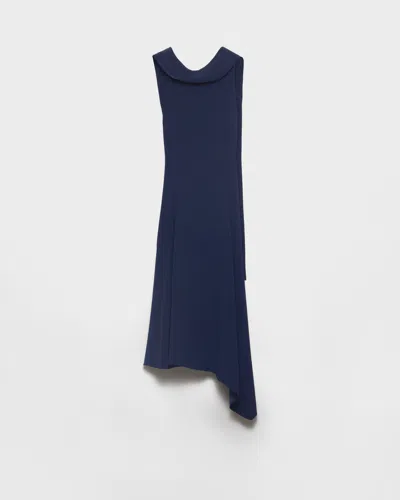 Prada Neck-scarf Backless Cady Crepe Midi Dress