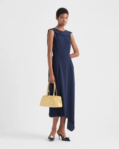 Prada Neck-scarf Backless Cady Crepe Midi Dress