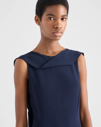 Prada Neck-scarf Backless Cady Crepe Midi Dress