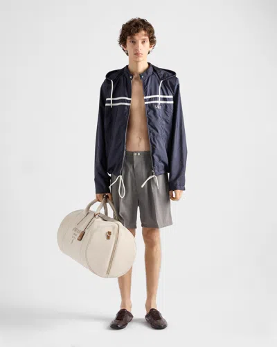 Prada Re-nylon Adaptable Oversized Jacket In Blue