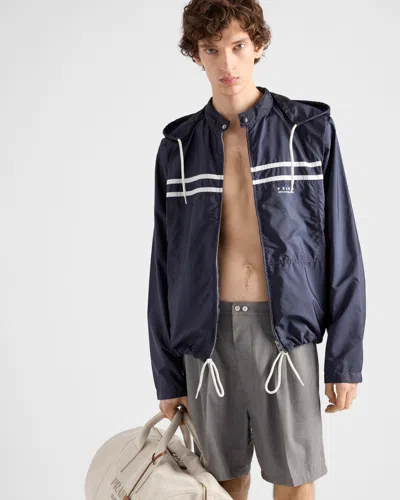 Prada Re-nylon Adaptable Oversized Jacket In Blue