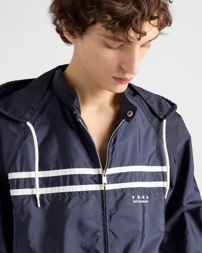 Prada Re-nylon Adaptable Oversized Jacket In Blue