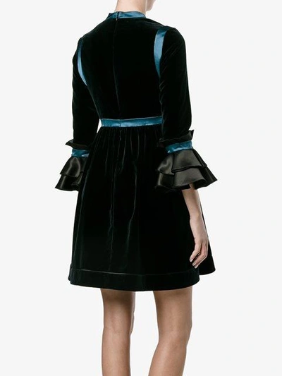 Shop Roksanda 'neruda' Velvet Dress In Blue