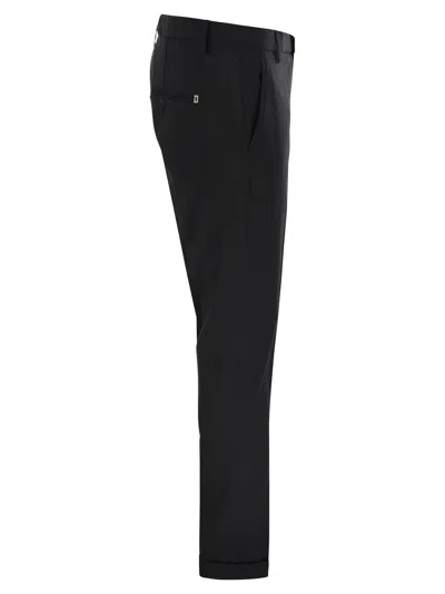 Dondup Gaubert Fresh Wool Trousers In Black