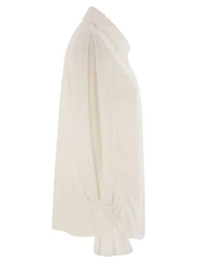 Elisabetta Franchi Georgette Shirt With Floral Embroidery