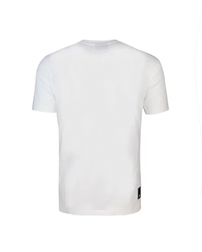 Emporio Armani White T-shirt With Micro Eagle In Tone On The Chest