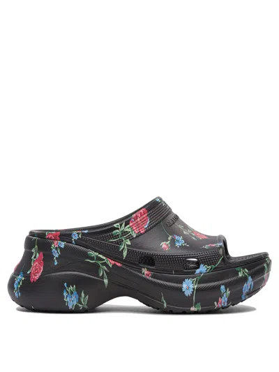 Balenciaga Floral Pattern Rubber Pool Slide Sandals