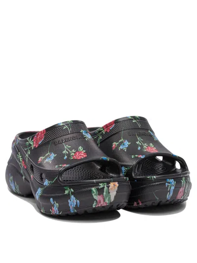 Balenciaga Floral Pattern Rubber Pool Slide Sandals