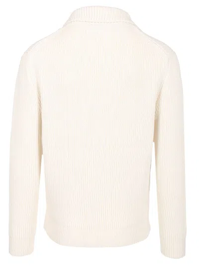 Tom Ford Silk Merino Shawl Collar Cardigan Knitwear White