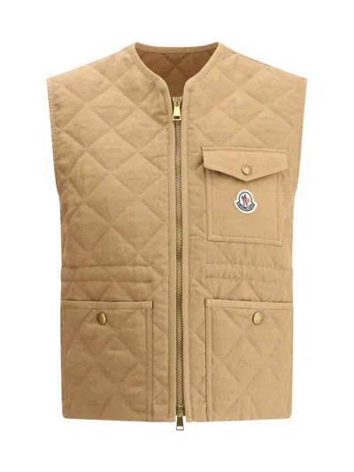 Moncler Vigny Padded Vest In Brown