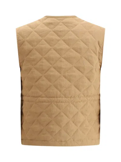 Moncler Vigny Padded Vest In Brown