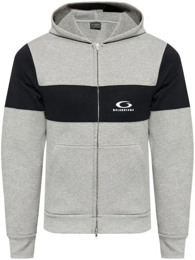 Balenciaga Jersey Hoodie Sweatshirts Grey In Gray