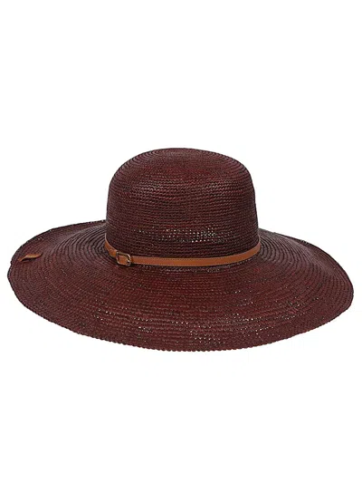 Borsalino Wide Brim Straw Hat With Leather Cord