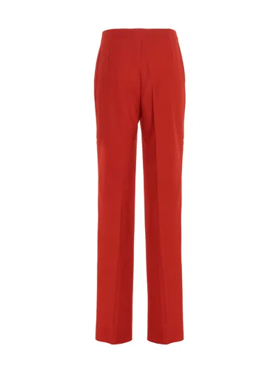 Ferragamo Straight Pants With Pleat In Burgundy