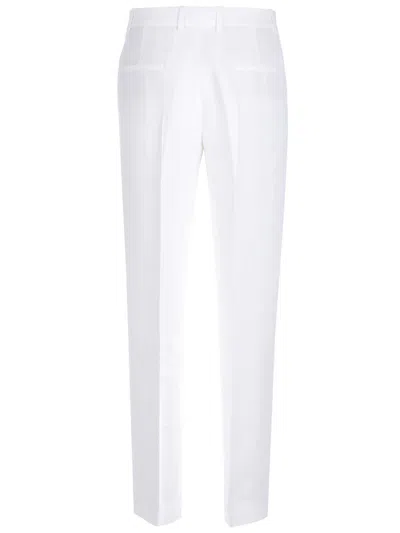 Fabiana Filippi Straight-fit In White Linen Trousers White