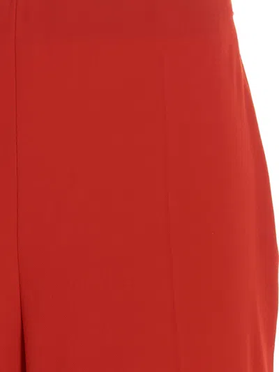 Ferragamo Straight Pants With Pleat In Burgundy