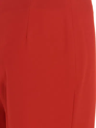 Ferragamo Straight Pants With Pleat In Burgundy