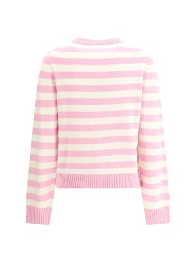 Ganni Striped Sweater With Rabbit