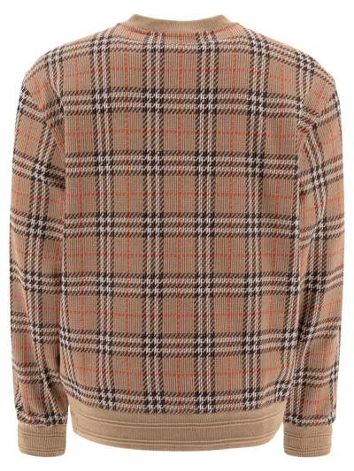 Burberry Check Pattern Sweatshirt With Embroidered Logo