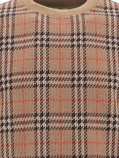 Burberry Check Pattern Sweatshirt With Embroidered Logo