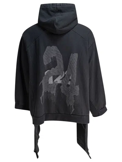 Rrr123 Soft Cotton Sweatshirt With Distressed Lettering