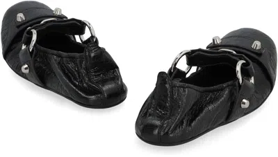 Balenciaga Black Lamb Leather Shoes With Striking Metallic Accents