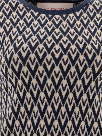 Valentino Garavani Toute La V Jacquard Virgin Wool Sweater