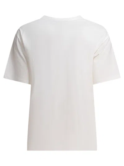 Ines De La Fressange Top Maxence Blanc En Coton Bio Imprimé Rouge In White