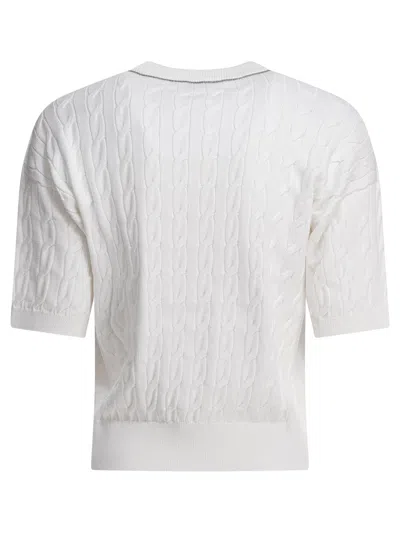 Brunello Cucinelli Crew Neck Short Sleeve Knit Top