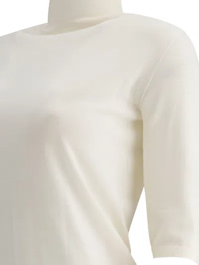 Max Mara Wool Turtleneck T-shirts White In White