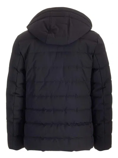 Fay Technical Jersey Down Jacket Coats Blue