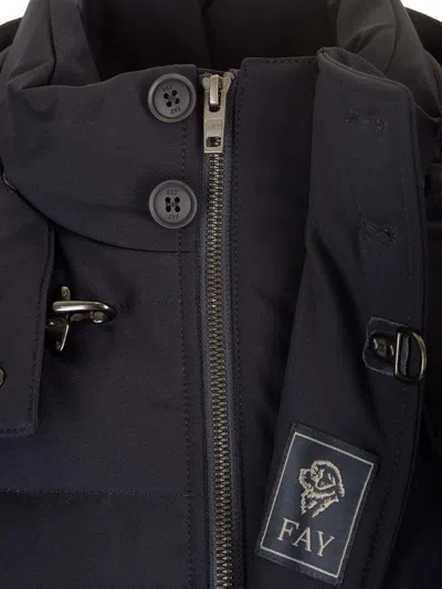 Fay Technical Jersey Down Jacket Coats Blue