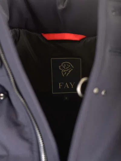 Fay Technical Jersey Down Jacket Coats Blue