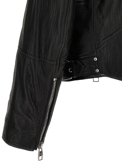 Alexander Mcqueen Slim-fit Zip-detailed Leather Biker Jacket